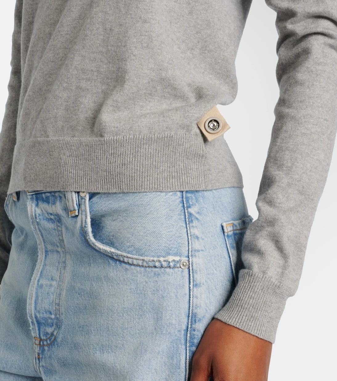 Area - Embellished cotton and cashmere turtleneck sweater