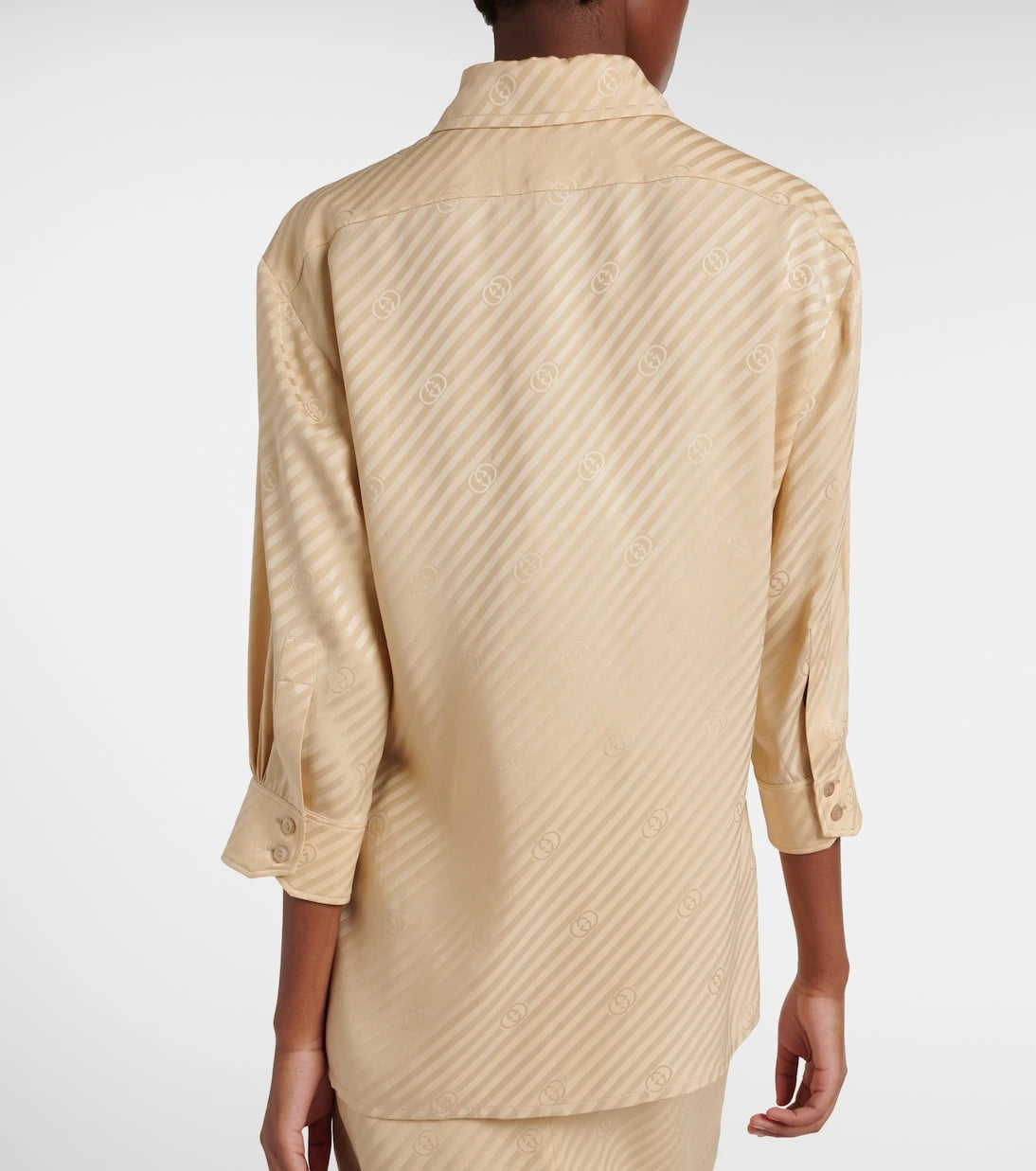 Gucci - Interlocking G striped silk shirt