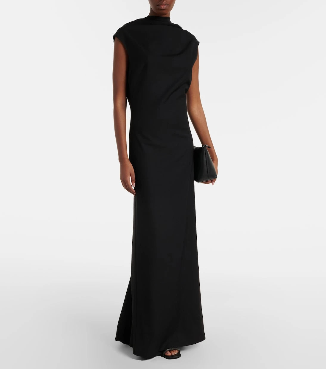 Brunello Cucinelli - Monili draped wool-blend gown