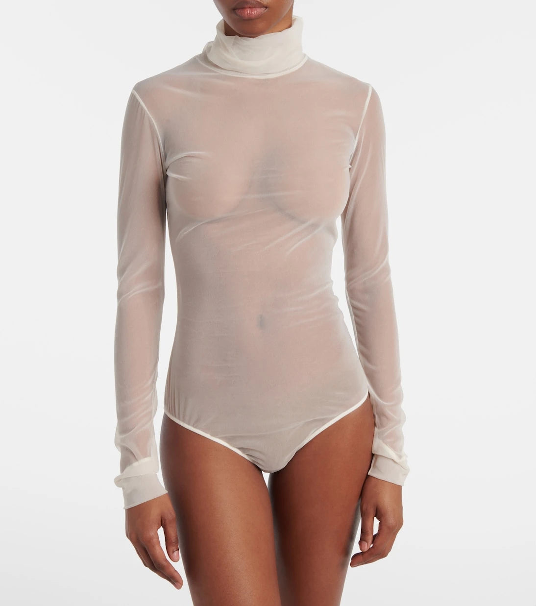 Maison Margiela - بودي سوت بياقة مدورة