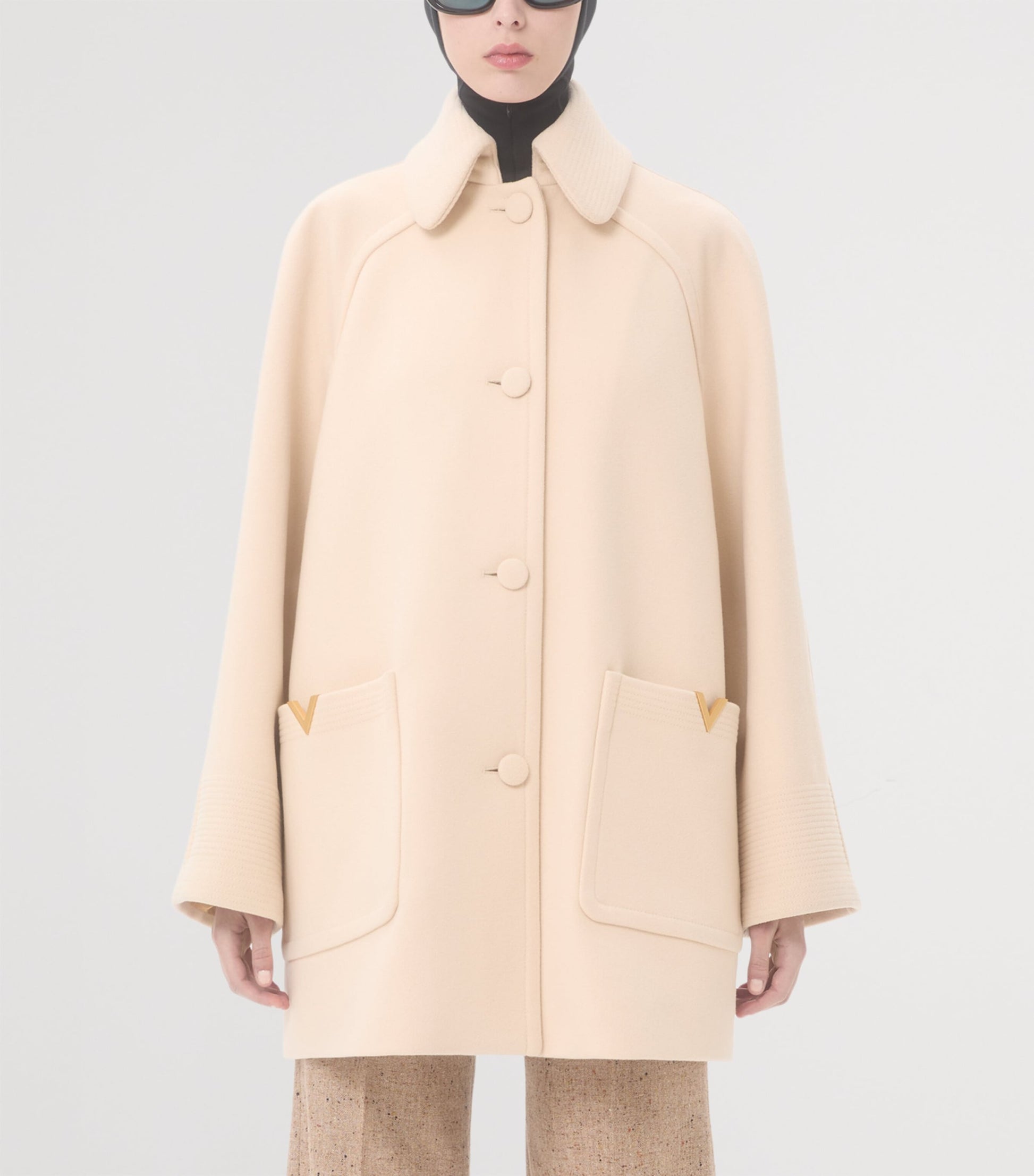Valentino Nude Virgin Wool Overcoat