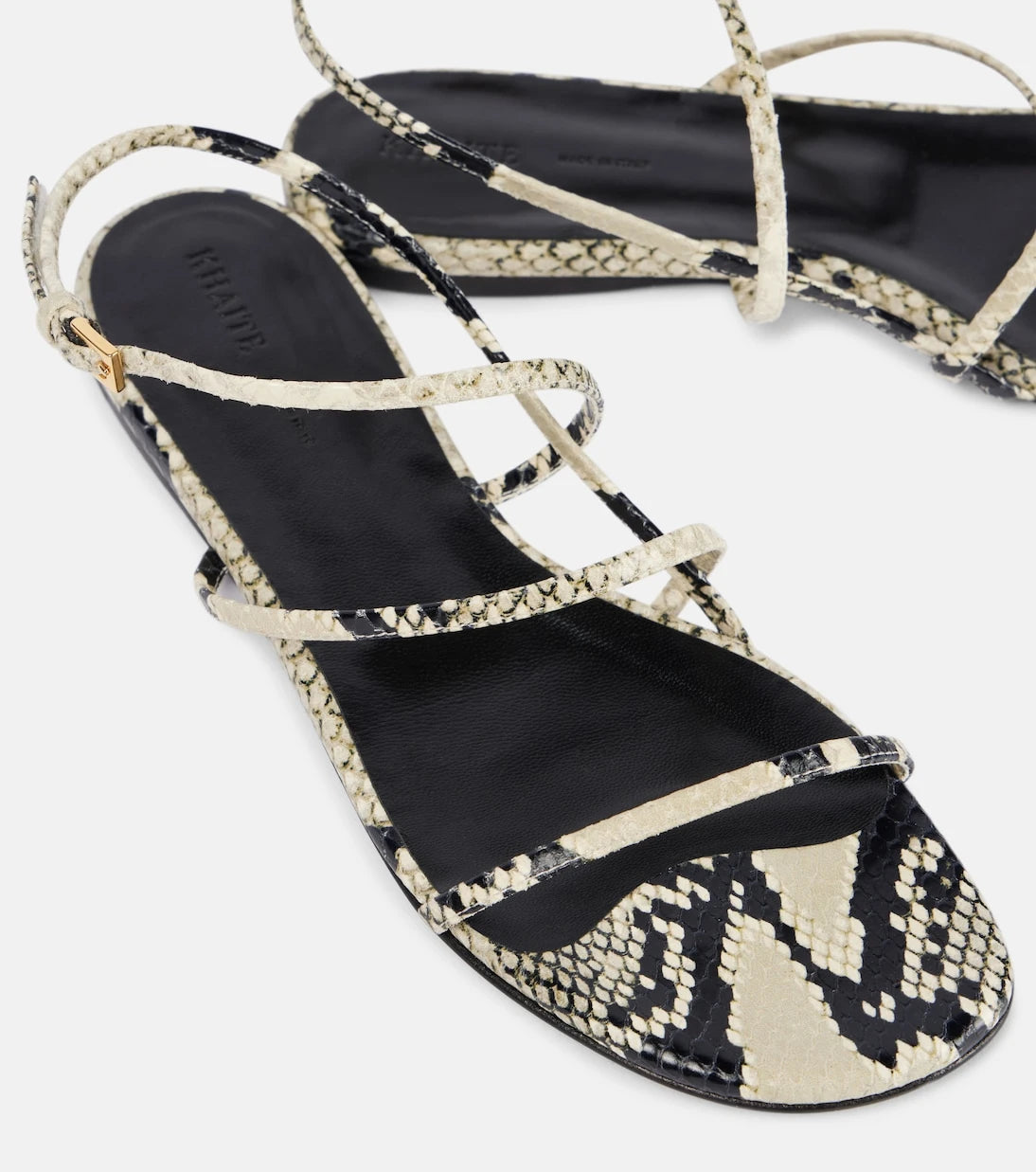 Khaite - Loop snake-effect leather sandals