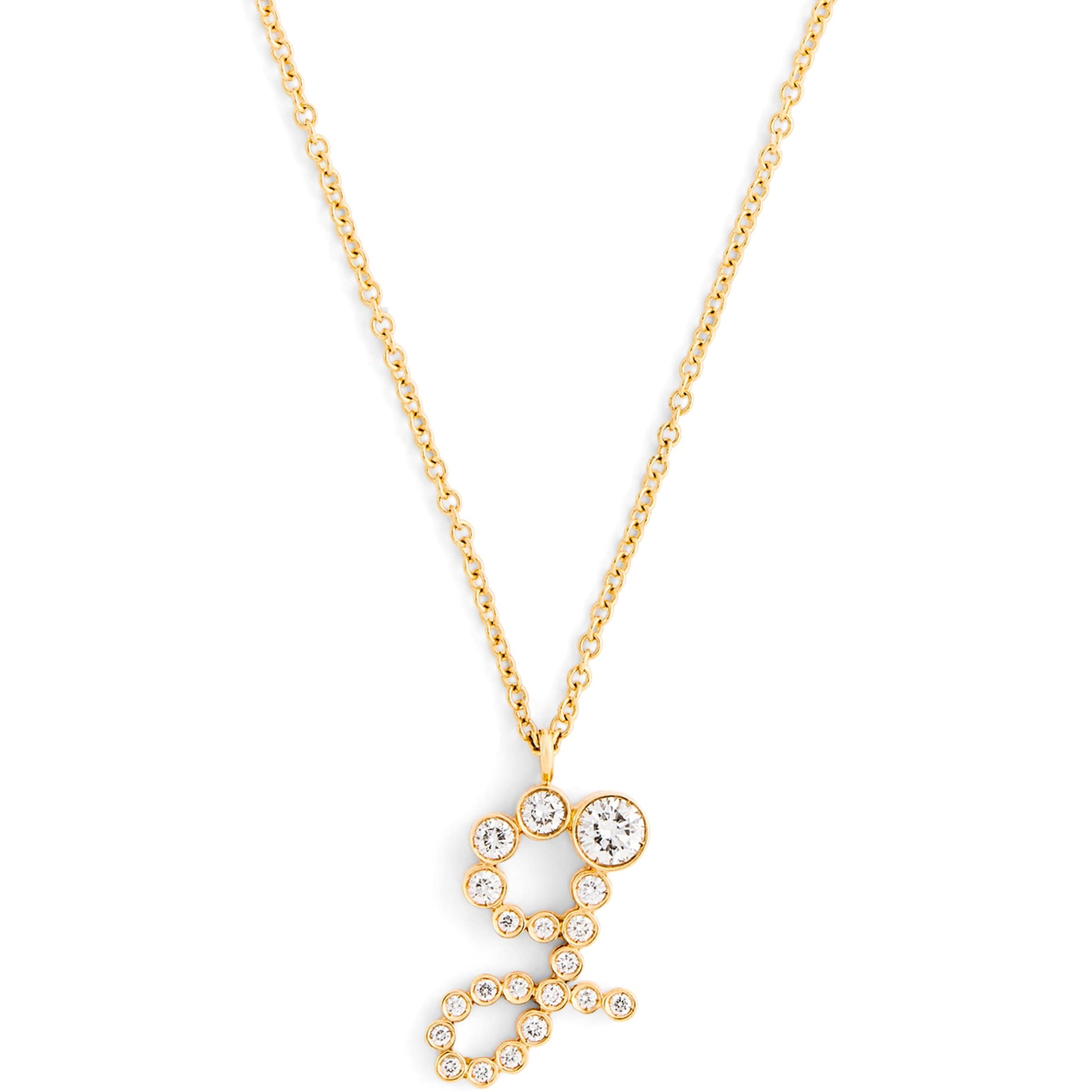 Sophie Bille Brahe Yellow Gold and Diamond Soprano 'G' Necklace
