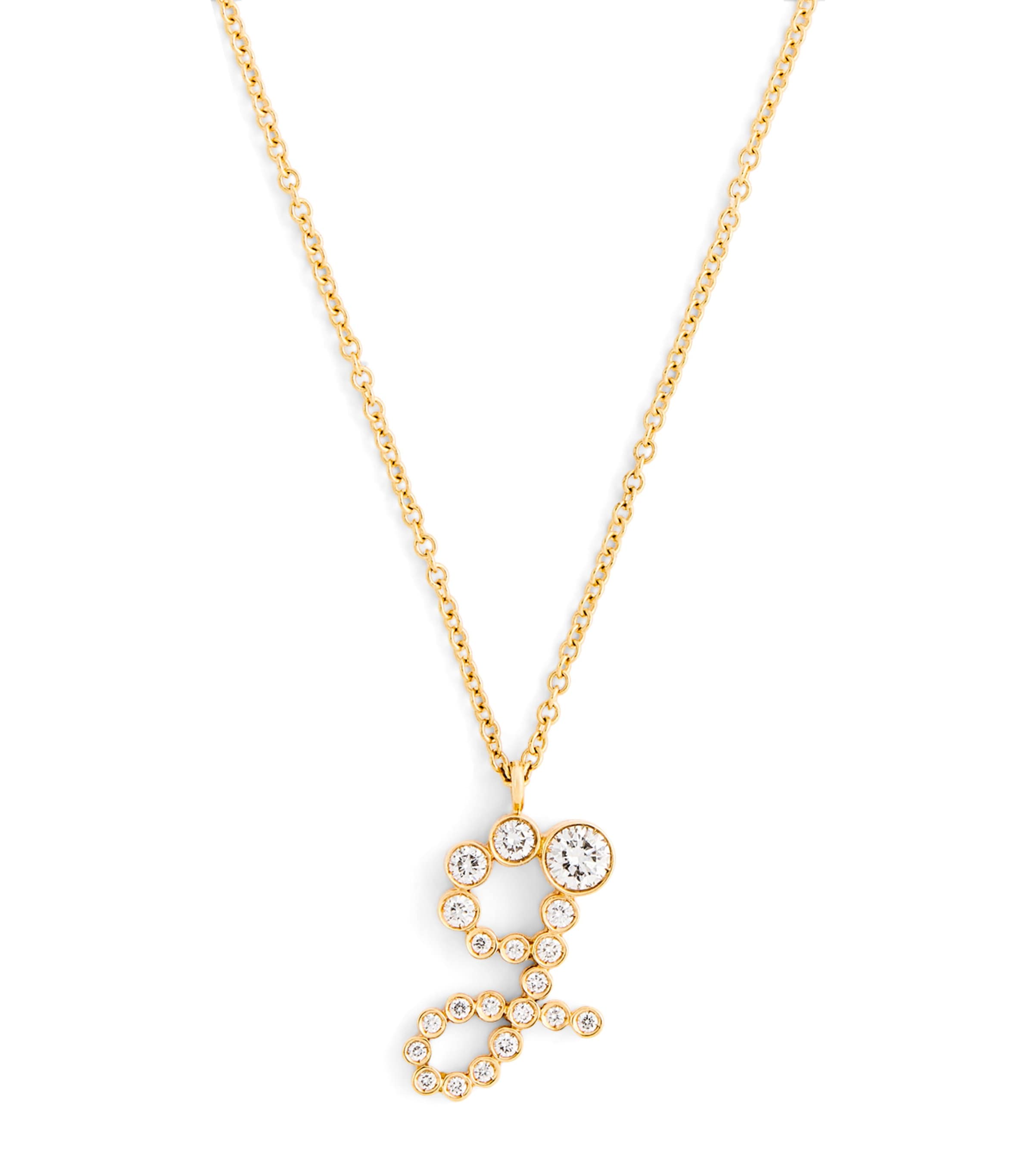 Sophie Bille Brahe Yellow Gold and Diamond Soprano 'G' Necklace
