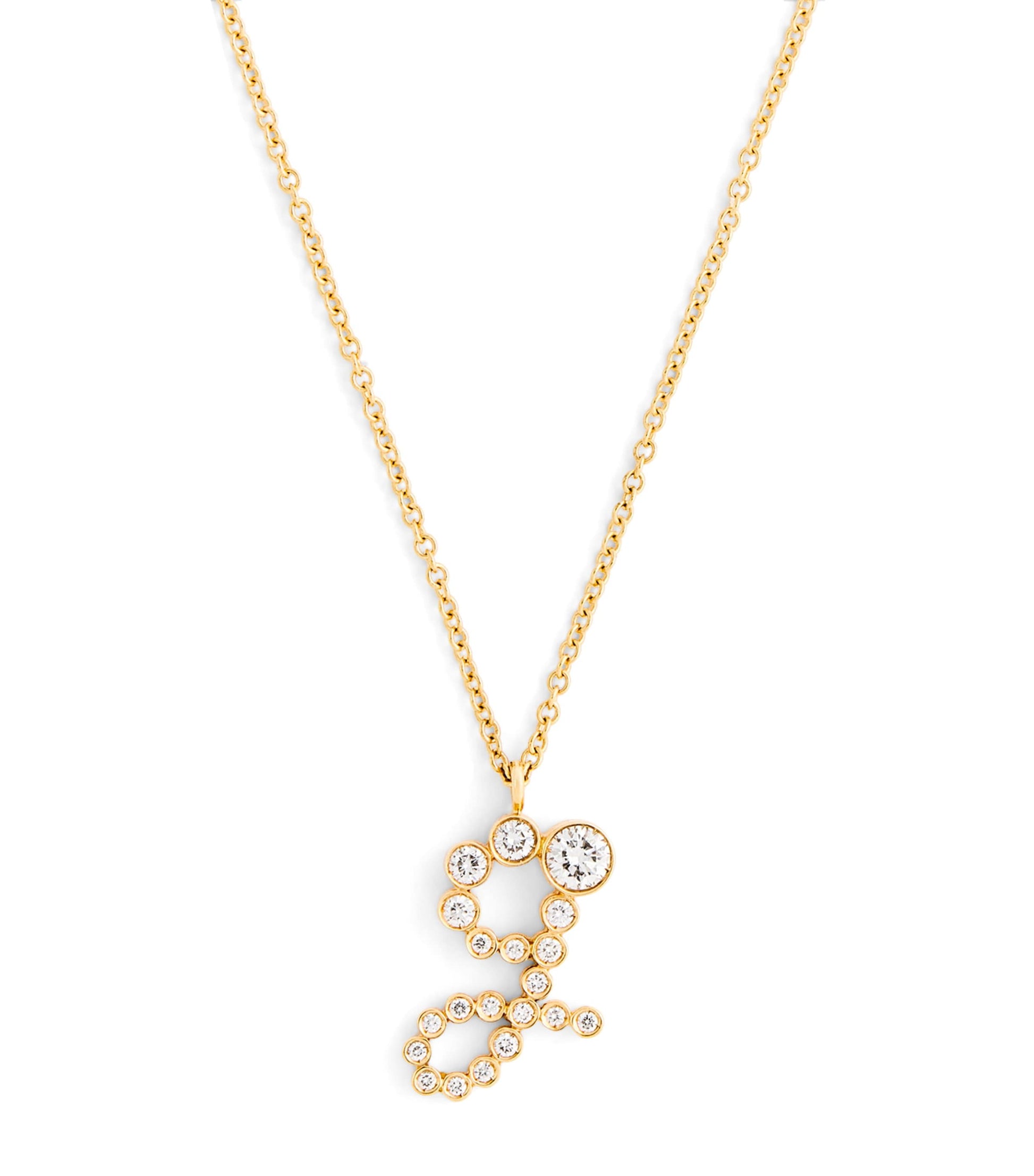 Sophie Bille Brahe Yellow Gold and Diamond Soprano 'G' Necklace