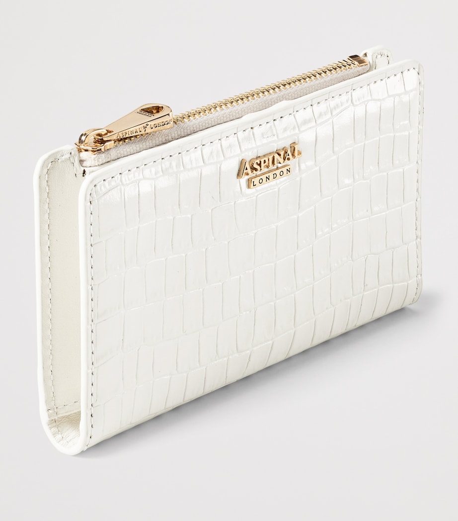 White Croc-Embossed Leather Mayfair Wallet