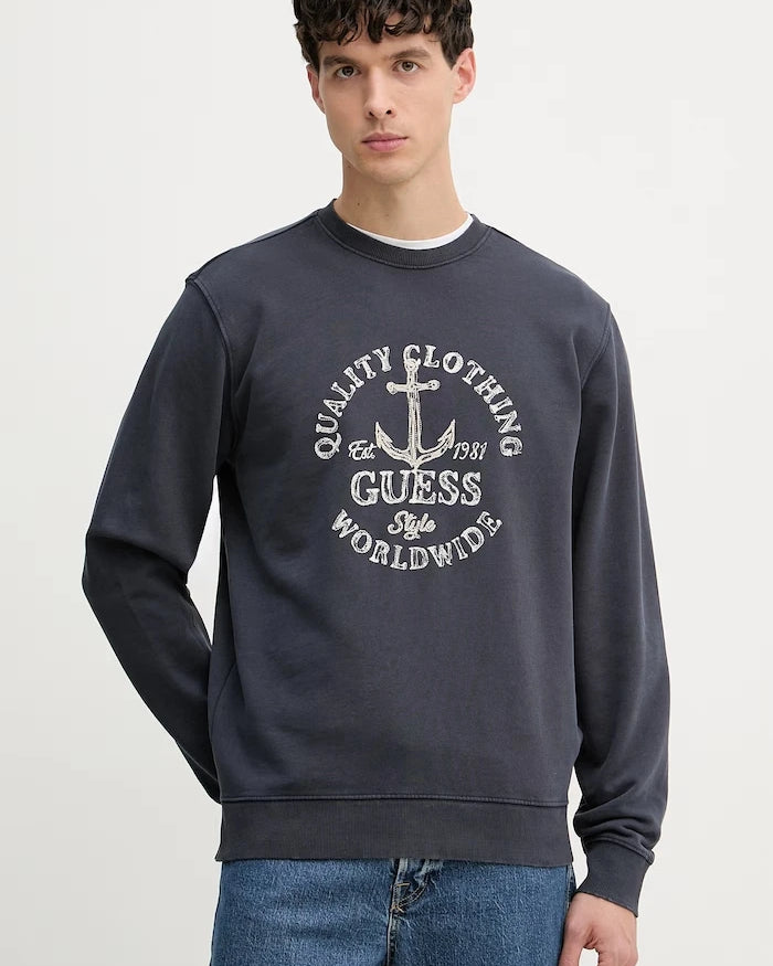 Guess sıradan erkek pamuklu sweatshirt
