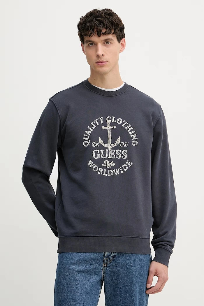 Guess sıradan erkek pamuklu sweatshirt
