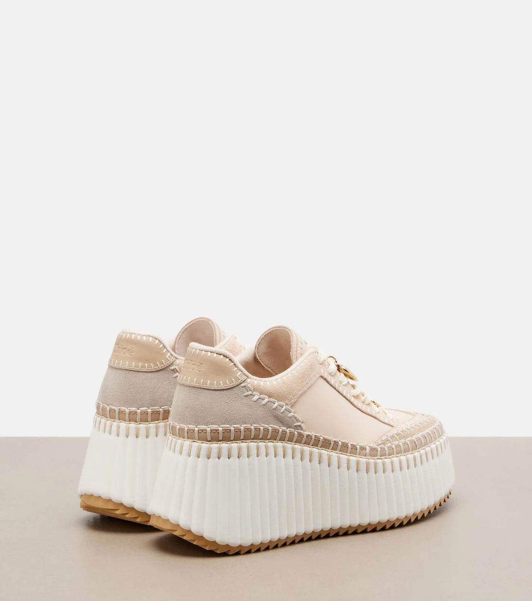 Chloé - Nama suede and leather platform sneakers
