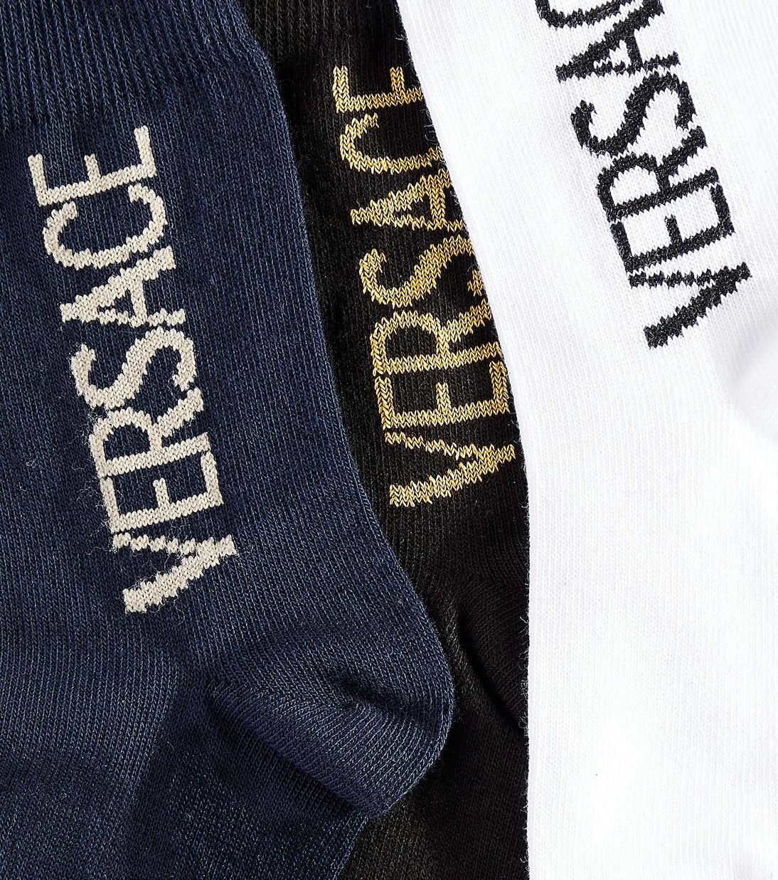 Versace Kids - Set of 3 logo cotton-blend socks