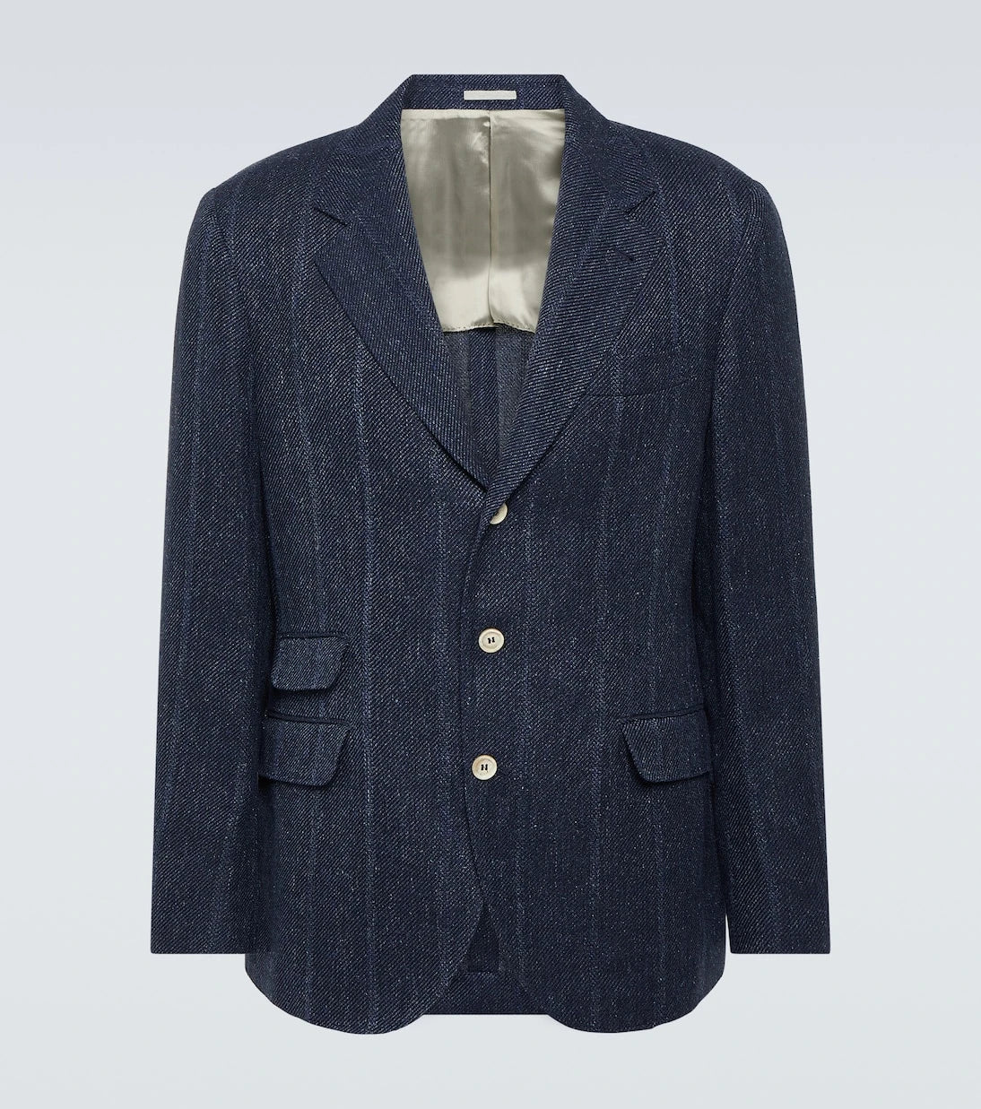 Brunello Cucinelli - Striped linen, silk and wool blazer