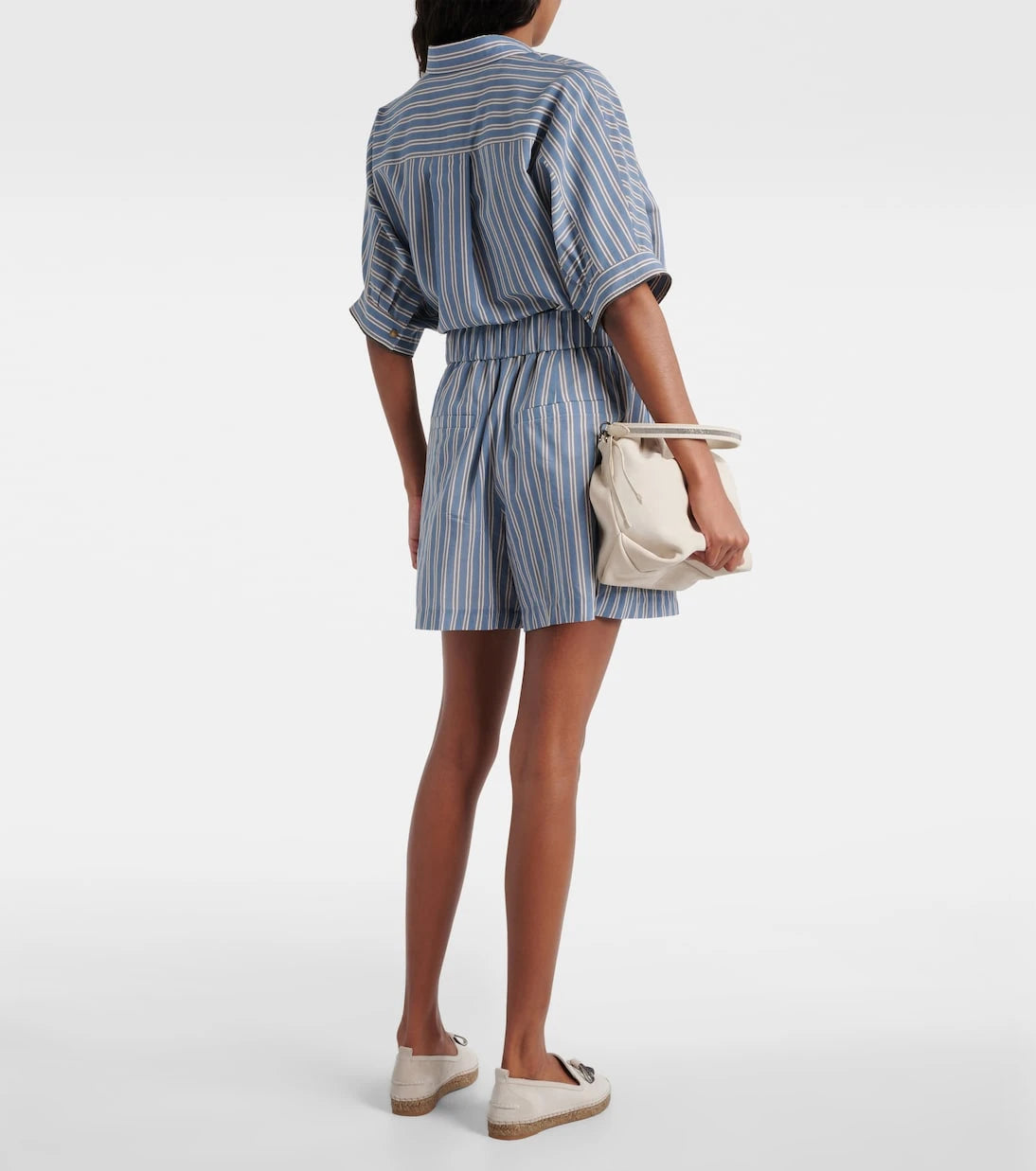 Brunello Cucinelli - Striped cotton and silk shorts