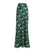 Green Silk Printed Maxi Skirt