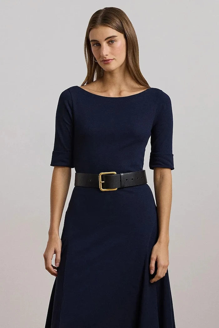 Lauren Ralph Lauren разкроена рокля с памук