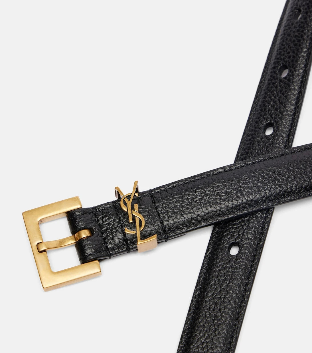 Saint Laurent - Cassandre leather belt