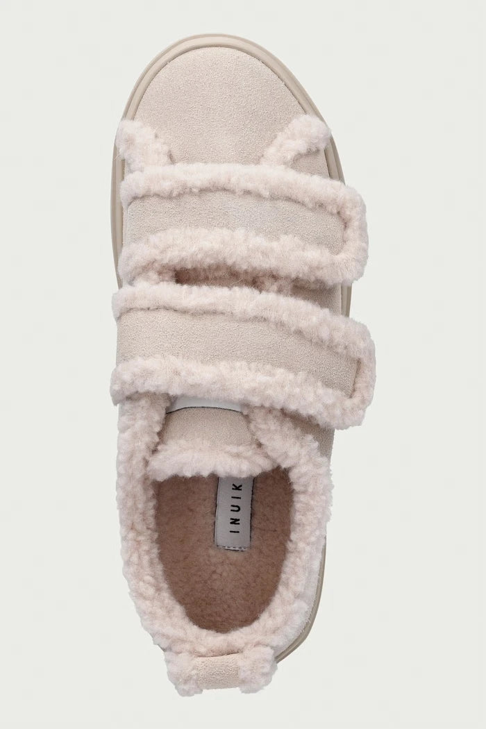 Inuikii Shearling Low Velcro Pastelle kadın süet sneaker