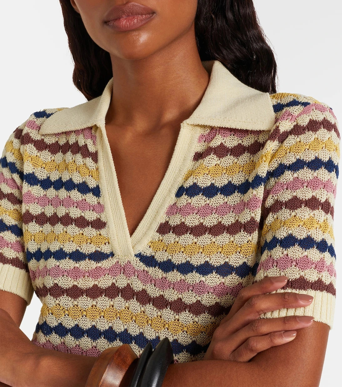 Zimmermann - Awaken cotton-blend polo sweater