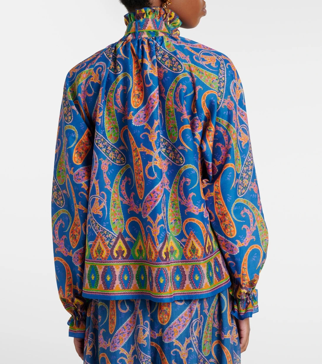 Etro - Printed cotton and silk twill blouse