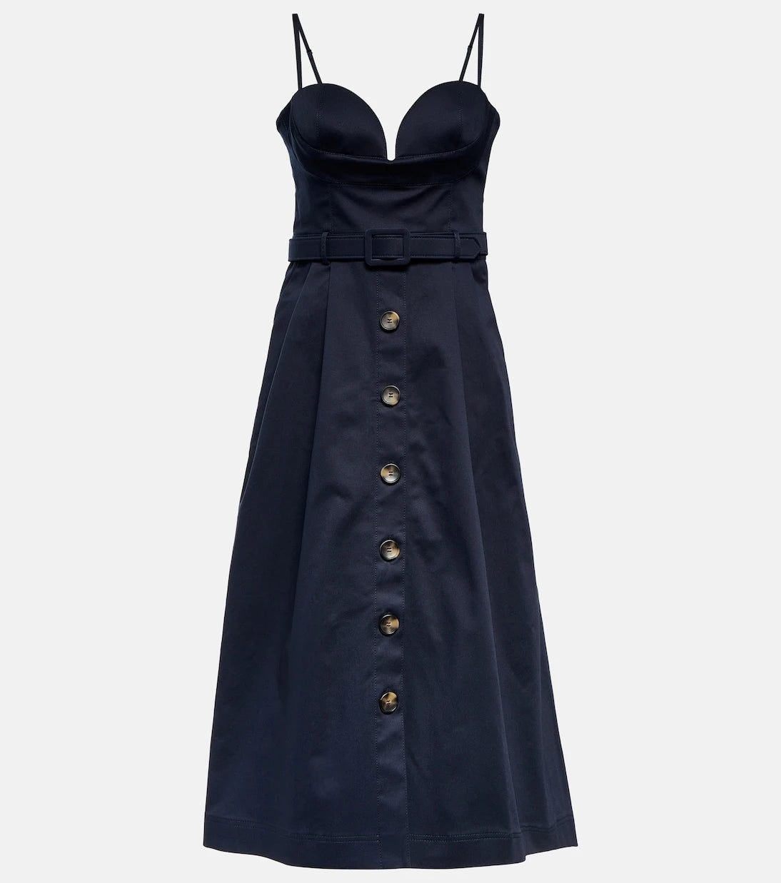 Carolina Herrera - Belted cotton-blend midi dress