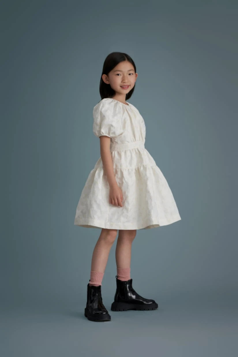 C'era Una Volta - Lola puff-sleeve brocade dress