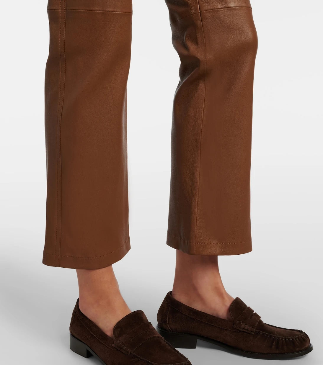 Joseph - Cropped leather bootcut pants