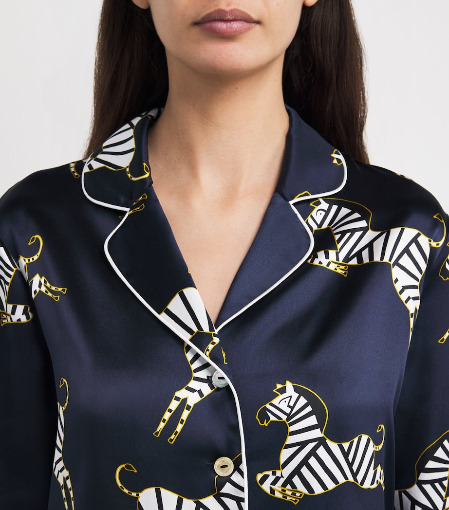 Olivia von Halle Multi Silk Satin Zizi Lila Pyjama Set