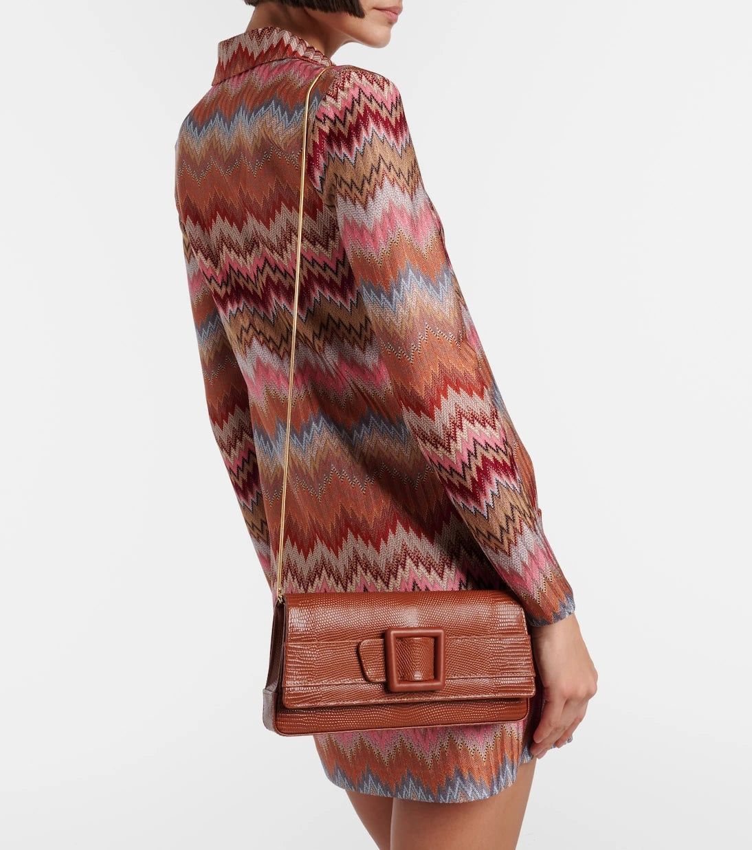 Manolo Blahnik - Maygot snake-effect leather clutch