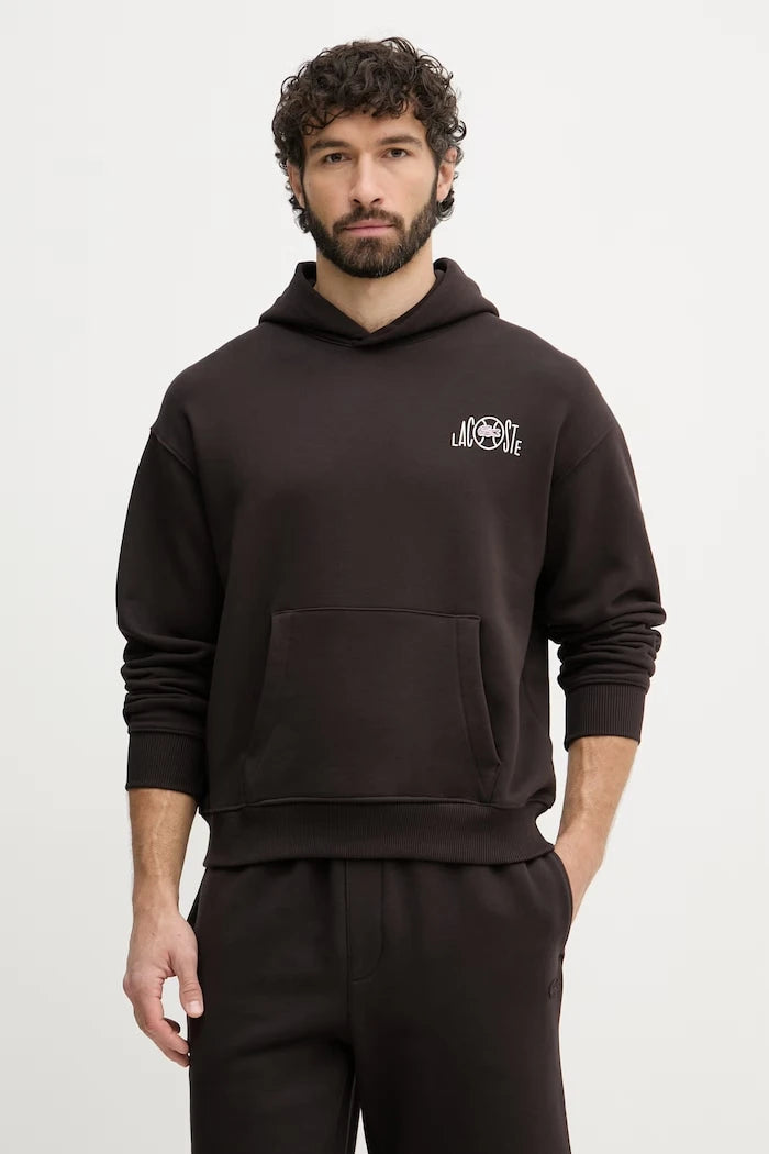 Lacoste суичър с качулка мъжки от памук