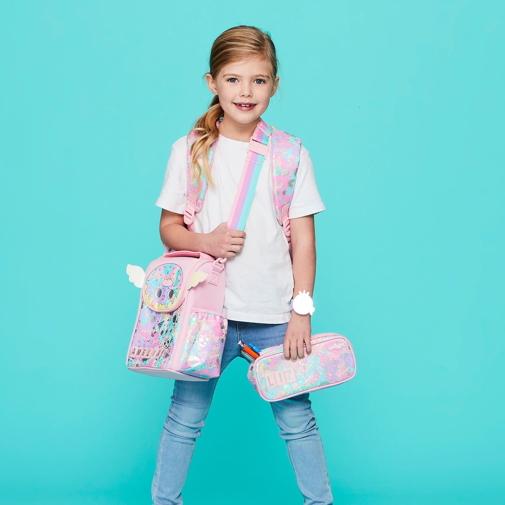 Smiggle - Sky Hi Junior Omuz Çantası ve Beslenme Çantası