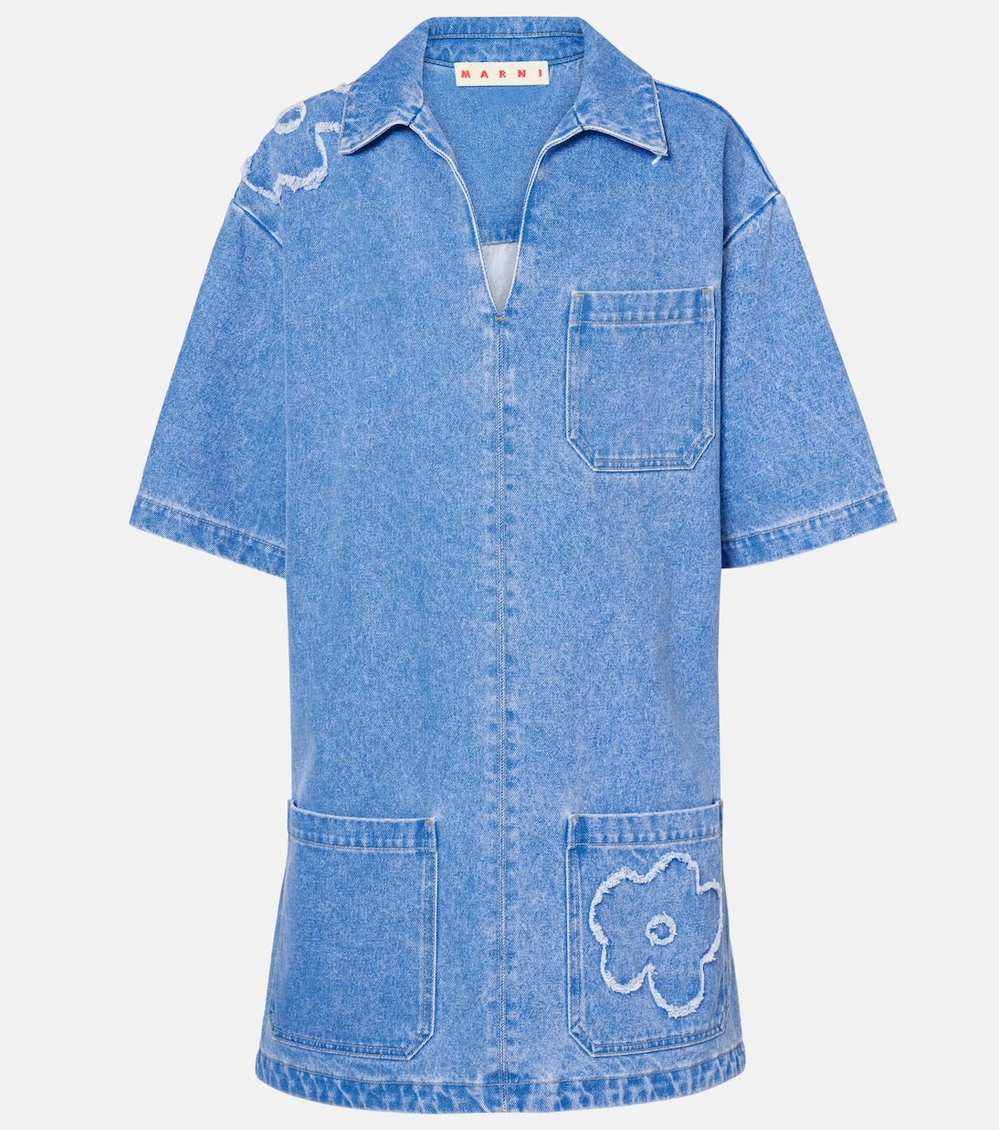 Marni - Patch-appliqué denim minidress