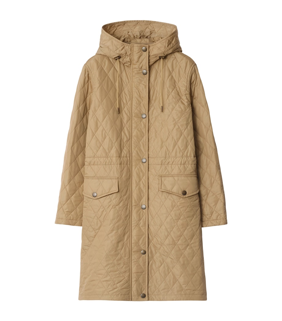 Burberry Beige Nylon Quilted Hooded Parka