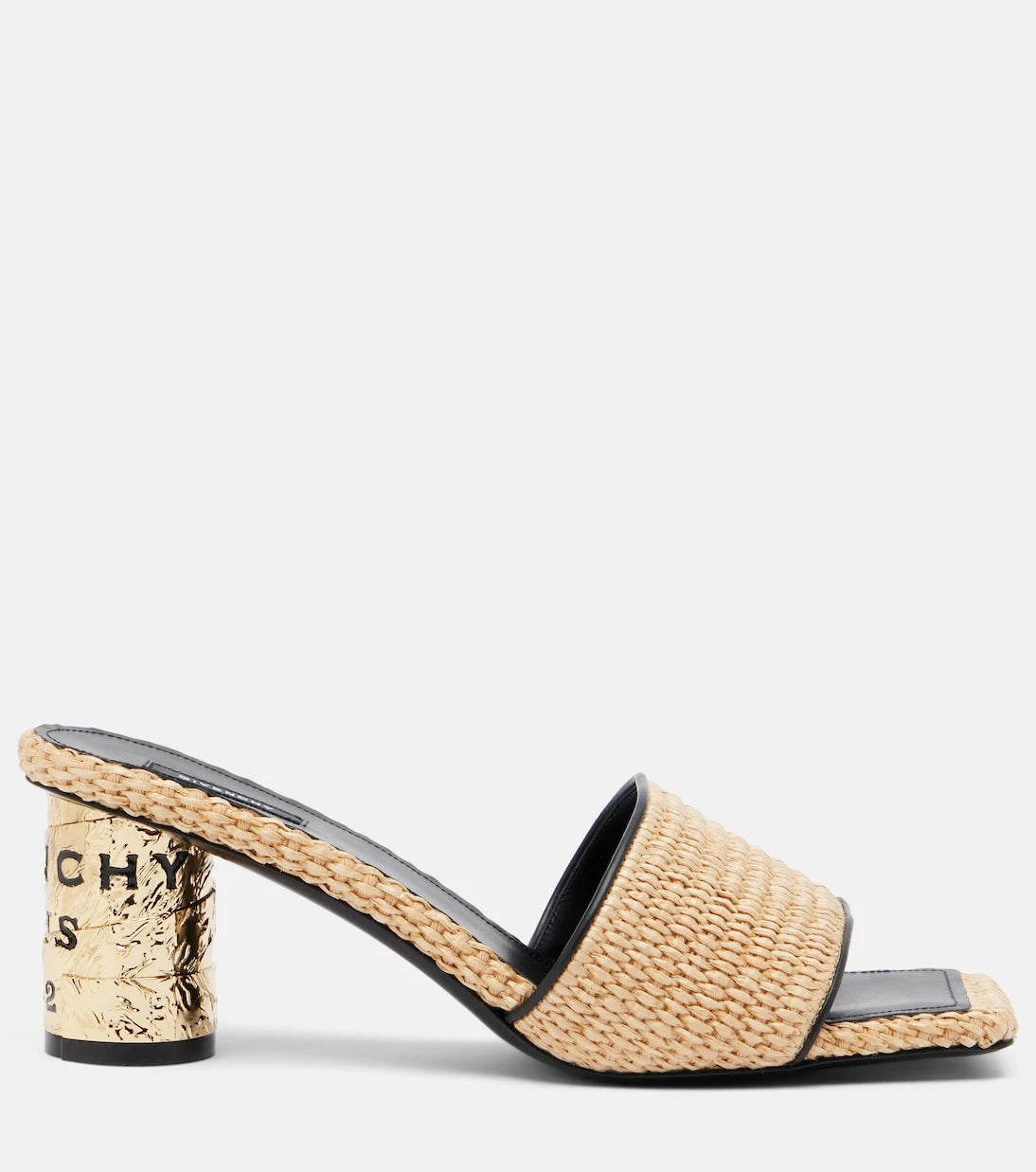 Givenchy - Tape leather-trimmed mules