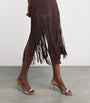 Embellished Fringe Midi Dress BROWN