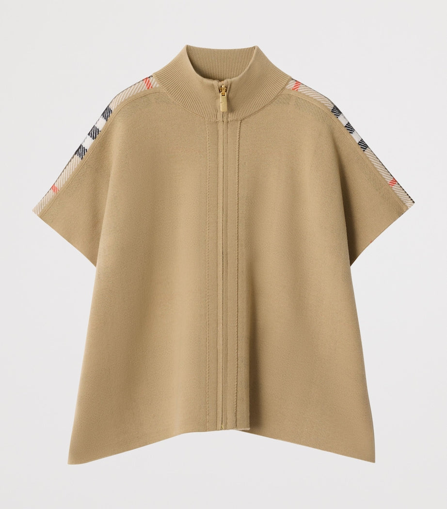 Burberry Kids Wool-Blend Reversible Cape