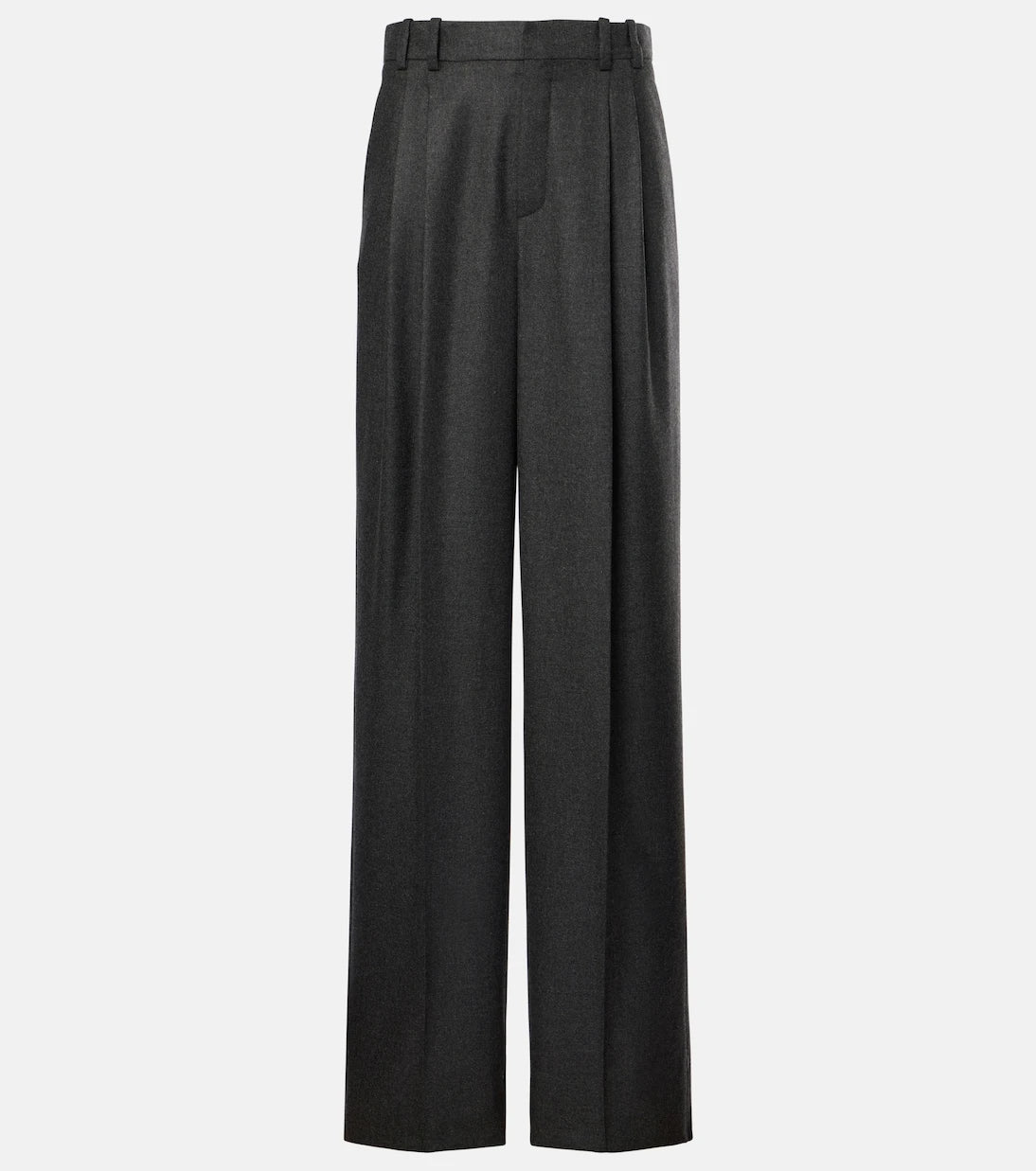 Saint Laurent - Pleated cashmere wide-leg pants