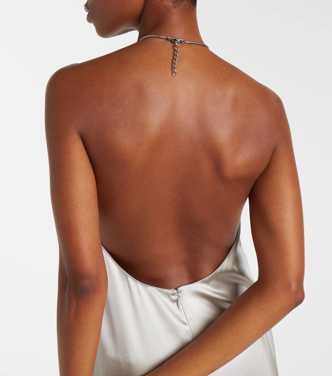 Ralph Lauren Collection - فستان Corra من الساتان بياقة رسن