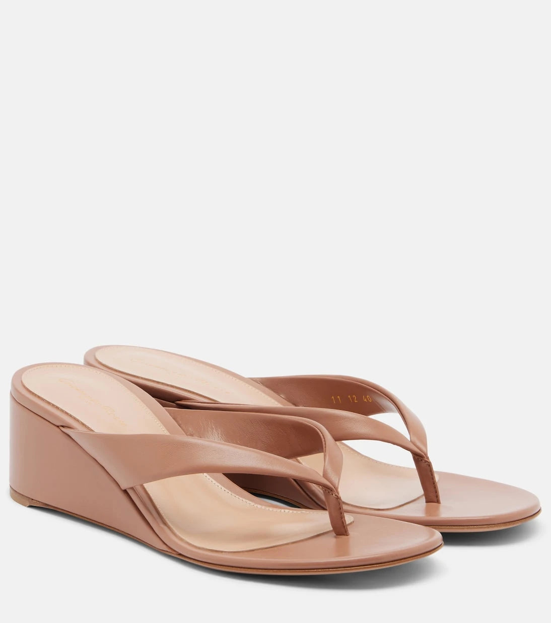 Gianvito Rossi - Leather wedge thong sandals