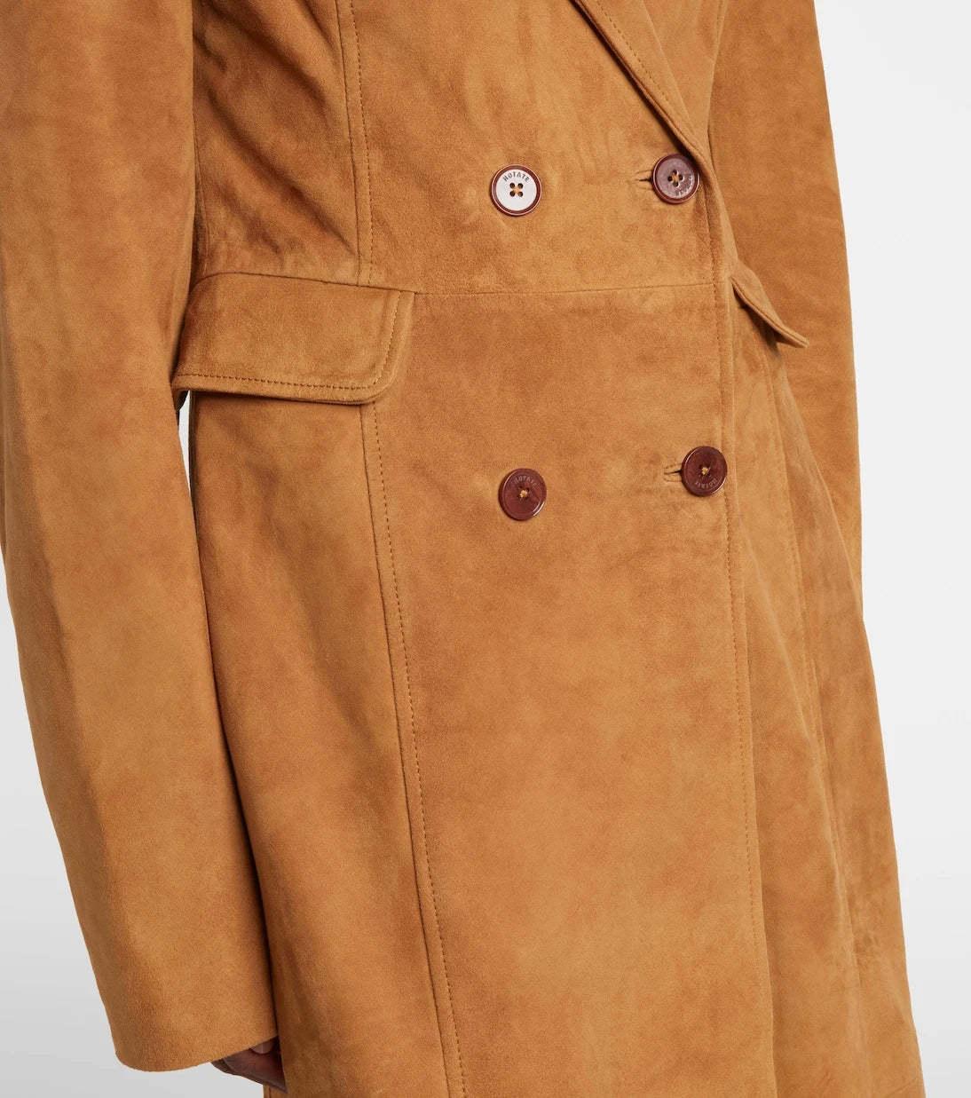 Rotate - Double-breasted suede coat
