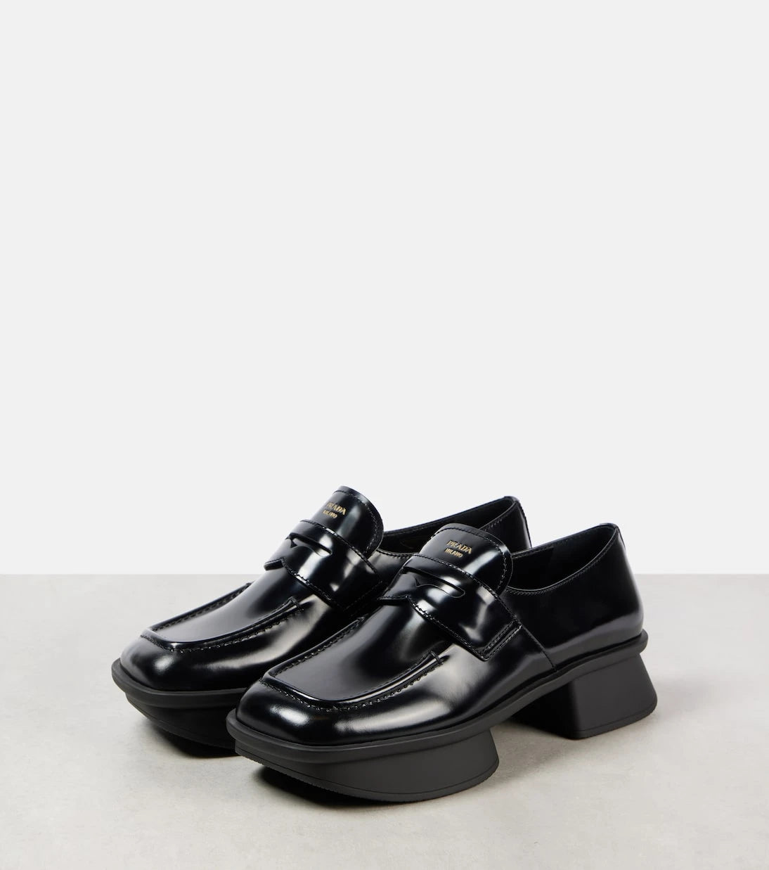 Prada - Equal leather penny loafers
