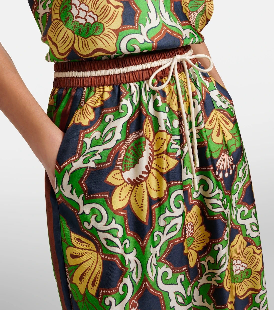 Alémais - Liana printed silk satin palazzo pants