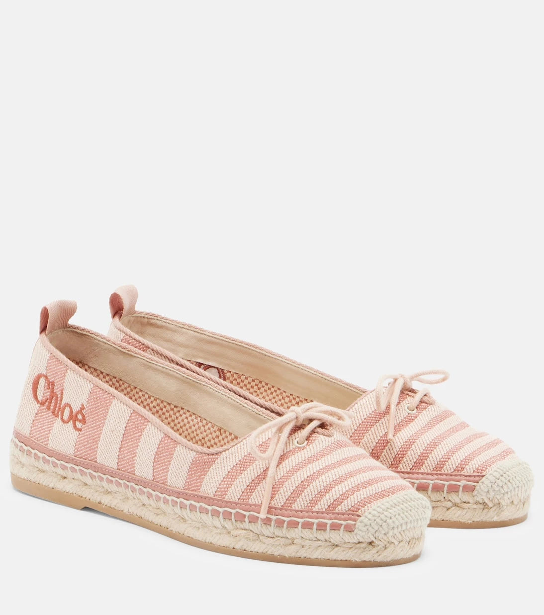 Chloé - Isla striped canvas espadrilles