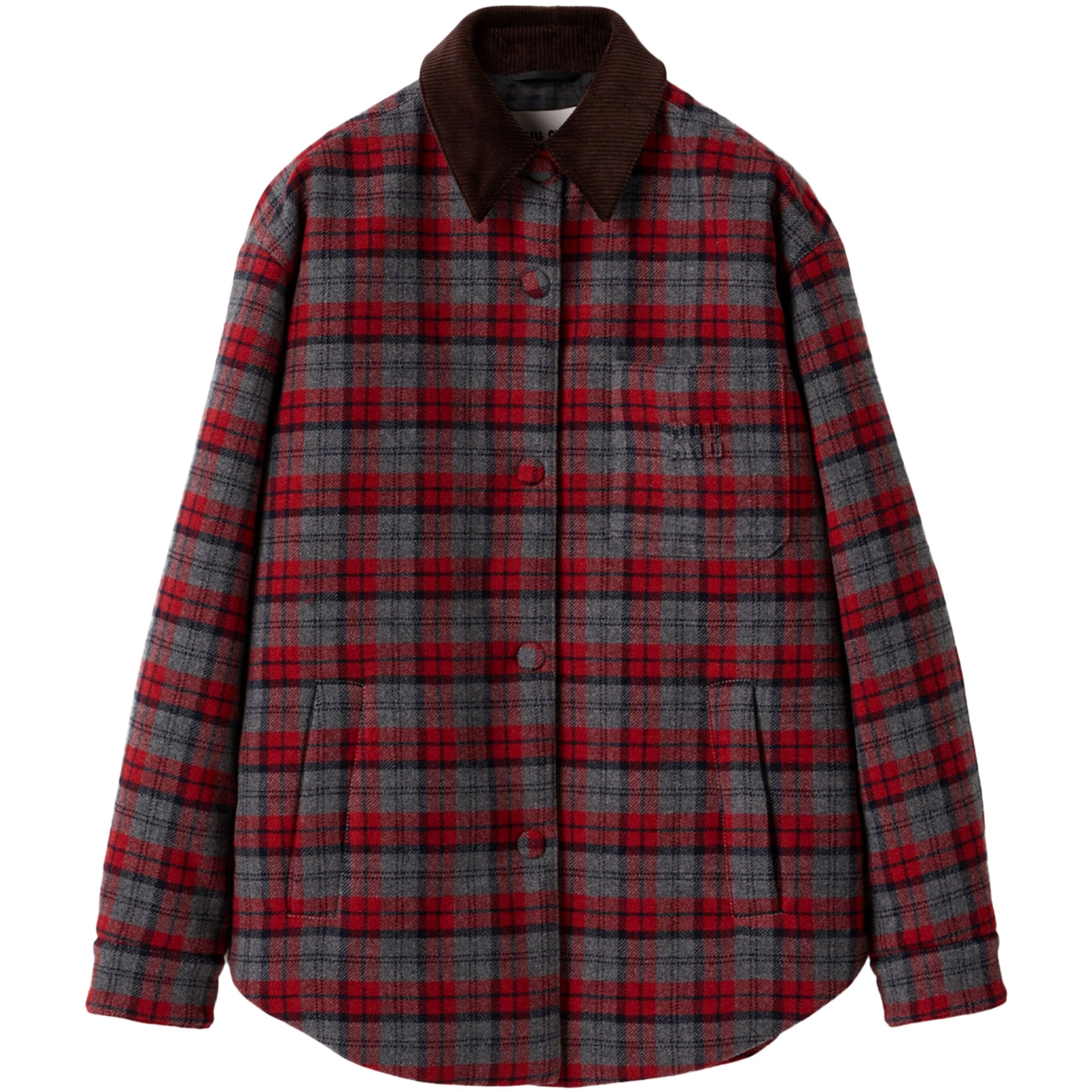 Miu Miu Grey Padded Check Jacket