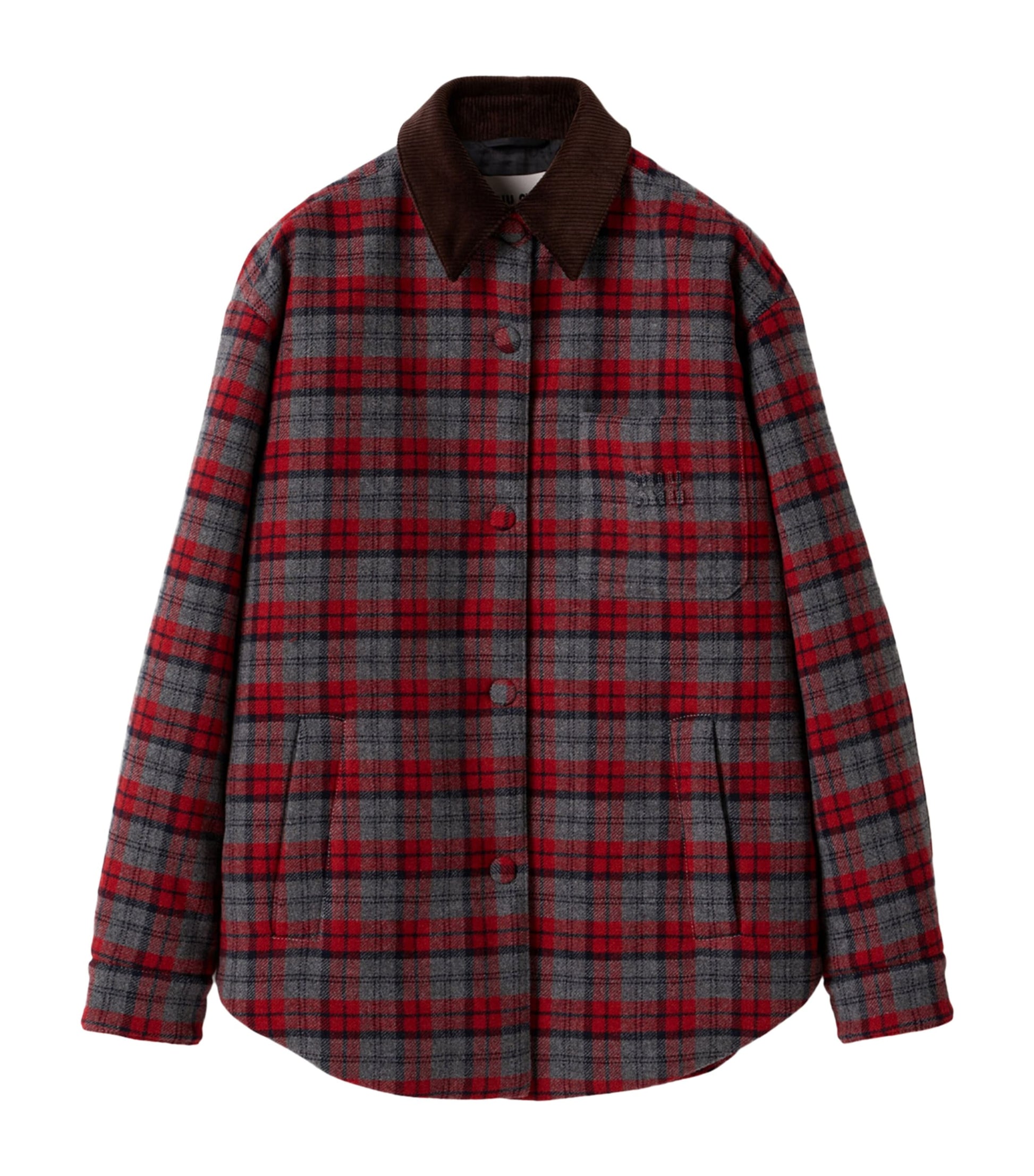 Miu Miu Grey Padded Check Jacket