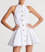 White Cotton Poplin Backless Mini Dress