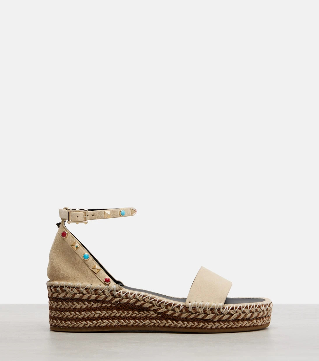 Valentino Garavani - Rockstud suede espadrille sandals