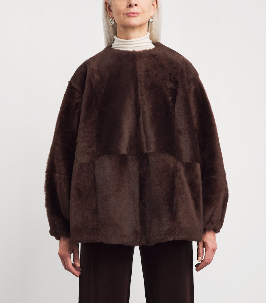 Yves Salomon Red Lacon Lambskin Zip-Up Jacket