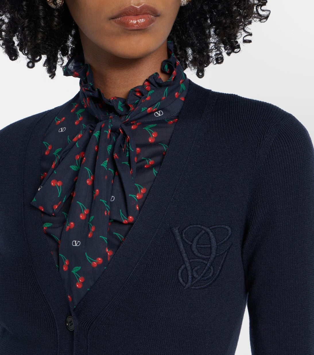 Valentino - Ruffled virgin wool cardigan