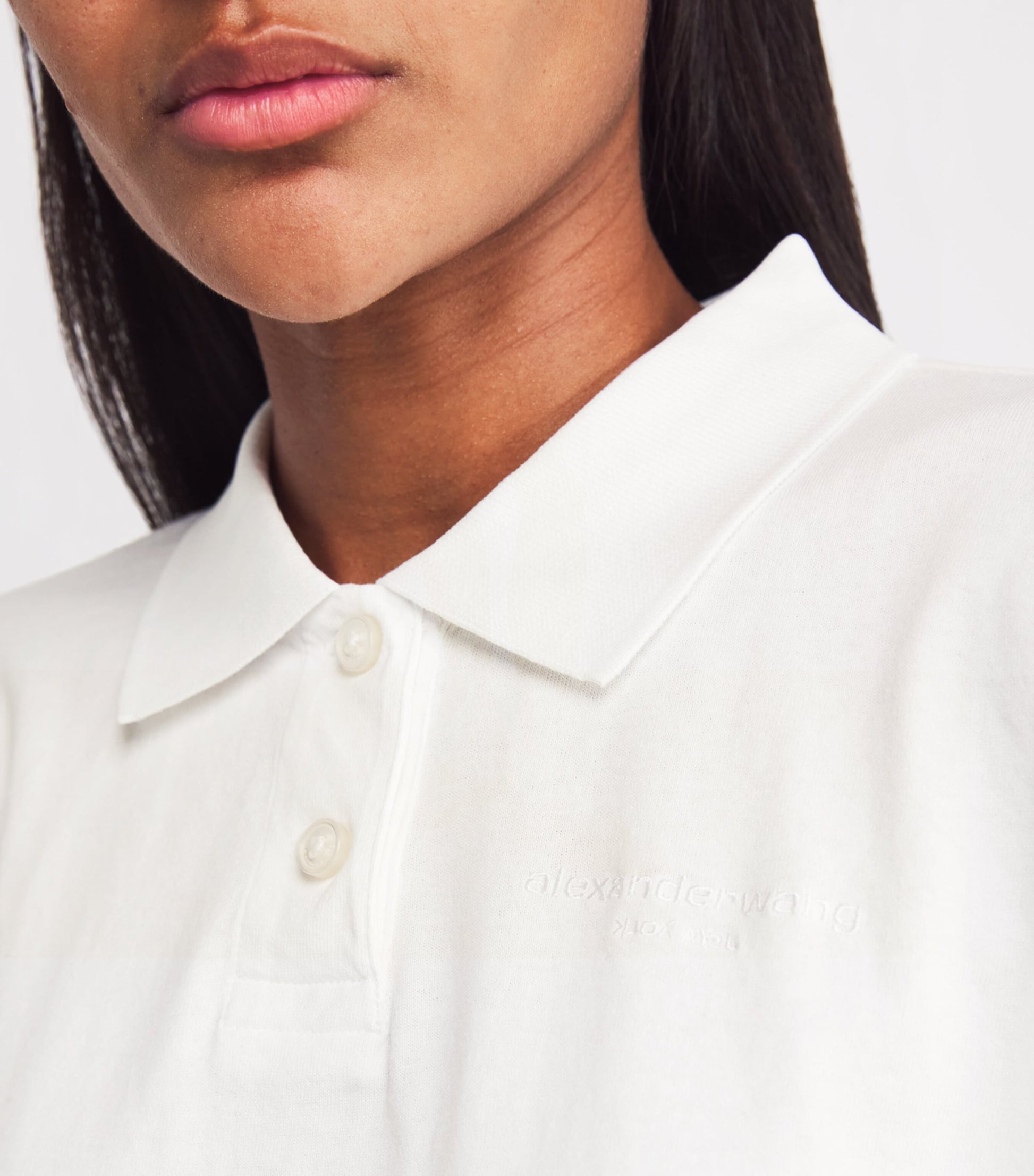 Alexander Wang White Cotton Logo Crop Top