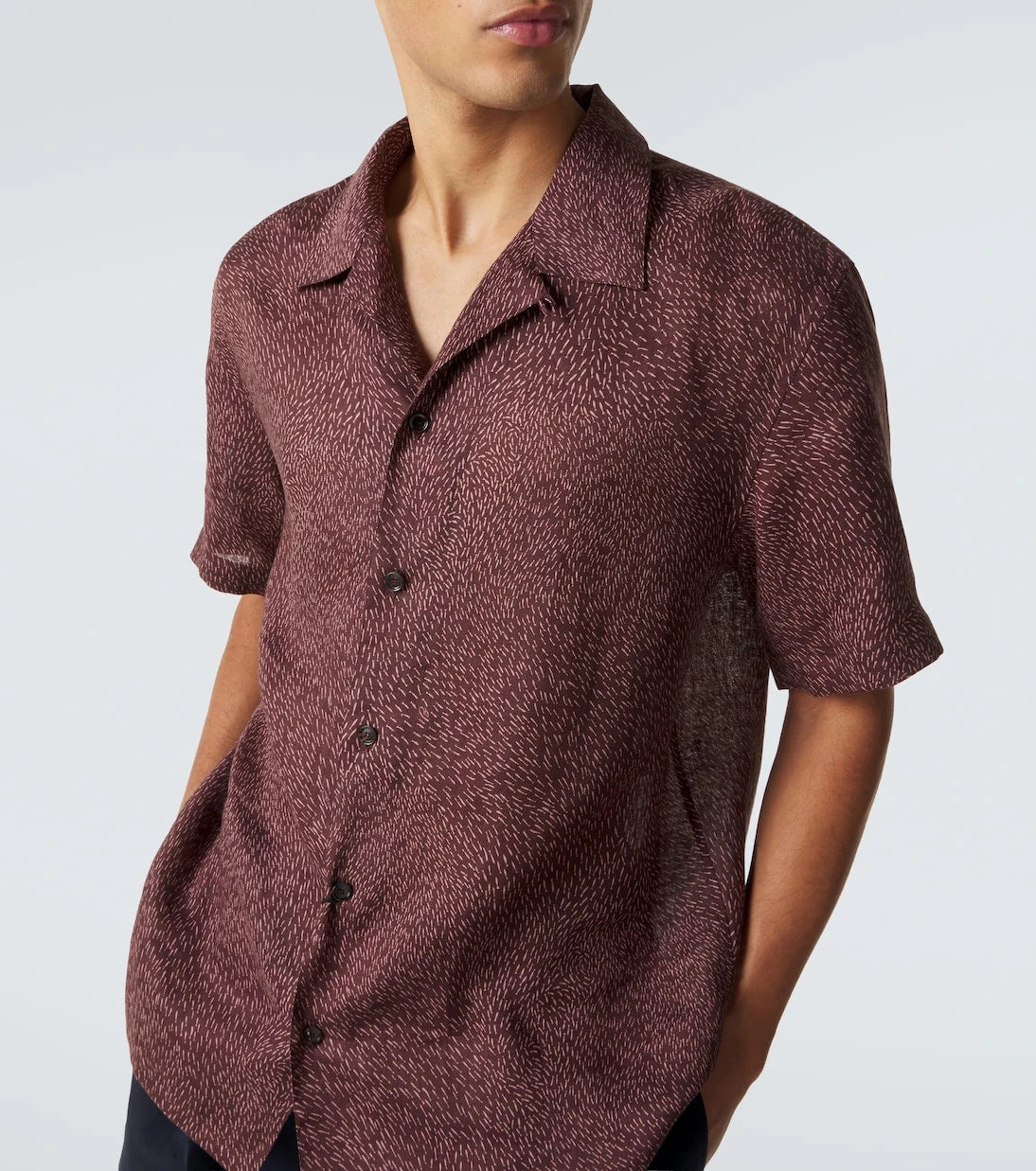 Brioni - Printed linen bowling shirt