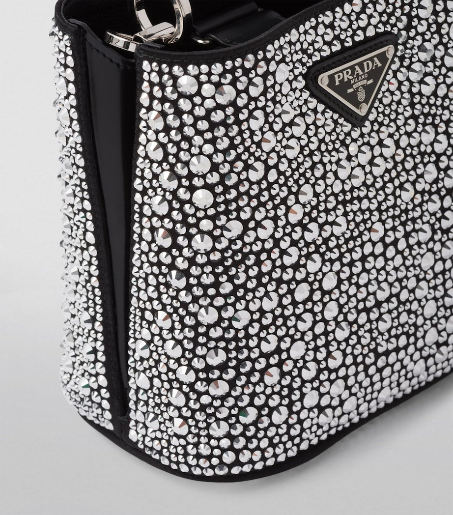 Prada Metallic Satin Embellished Panier Shoulder Bag